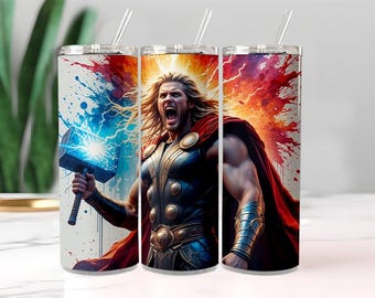 Thor 20oz Tumbler Wrap | Lightning Warrior Design (Digital Download)