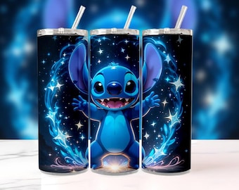 Blaues Alien 20 Unzen Skinny Tumbler Wrap, Galaxy Sublimationsdesign (digitaler Download)