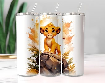 Lion Cub Tumbler Wrap 20oz, PNG | Leuk op safari Lion King geïnspireerd ontwerp | Digitale download skinny sublimatie voor kinderen