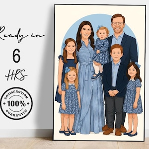 Custom Family Portrait, Cartoon Portrait, Faceless Portrait, Family Illustration, Portrait From Photo, Custom Illustration, Gift For Family