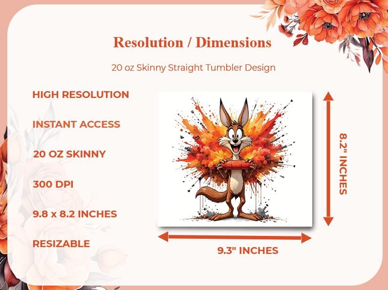 Brown Rabbit Hero Tumbler Wrap 20oz | Cartoon Bunny PNG | Explosive ...