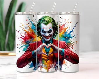 Joker Tumbler Wrap Dark Knight Villain, sublimatieontwerp (digitale download, png )