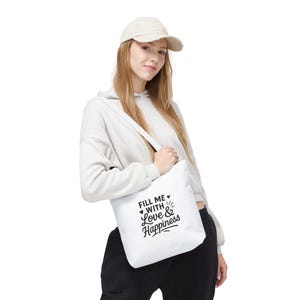 Liebe & Glück Tragetasche | Wiederverwendbare Einkaufstasche, Geschenktasche, umweltfreundliche Tasche, Strandtasche, süße Tasche für alle Gelegenheiten