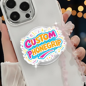 Custom Magnetic Phone Grip – Fun Personalized Phone Stand, Vibrant Customizable Phone Holder, Phone Grip with Team Logo for Personalization