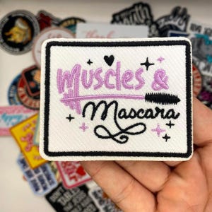 Muscles & Mascara Embroidered Patch: Feminist Fitness Badge