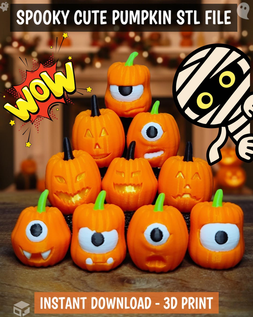 Mini Pumpkin Patch STL Files (10 Designs) | 3D Print Fall Decor ...
