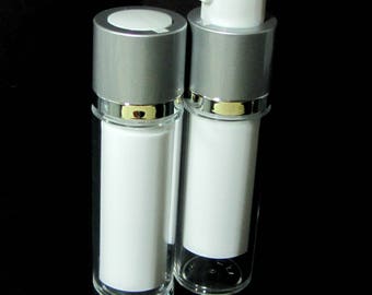 Airless Pump Bottles Twist Up Style Acrylic Serum Facial Treatment Empty Bottles 30 Ml 1 oz. (2 Bottles) 3530-2