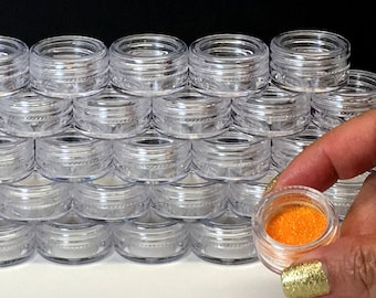 Small Beauty Containers Empty Mini Craft & Cosmetic Plastic Jars Wholesale 3 Gram 3 Ml with Clear Lid (500 Jars) 5038-500