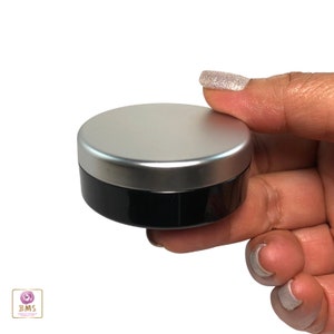 Black Cosmetic Jars Beauty Makeup Containers Face Powder Storage Pot 20 Gram 20 Ml Silver Lid (5 Jars) 3825-5