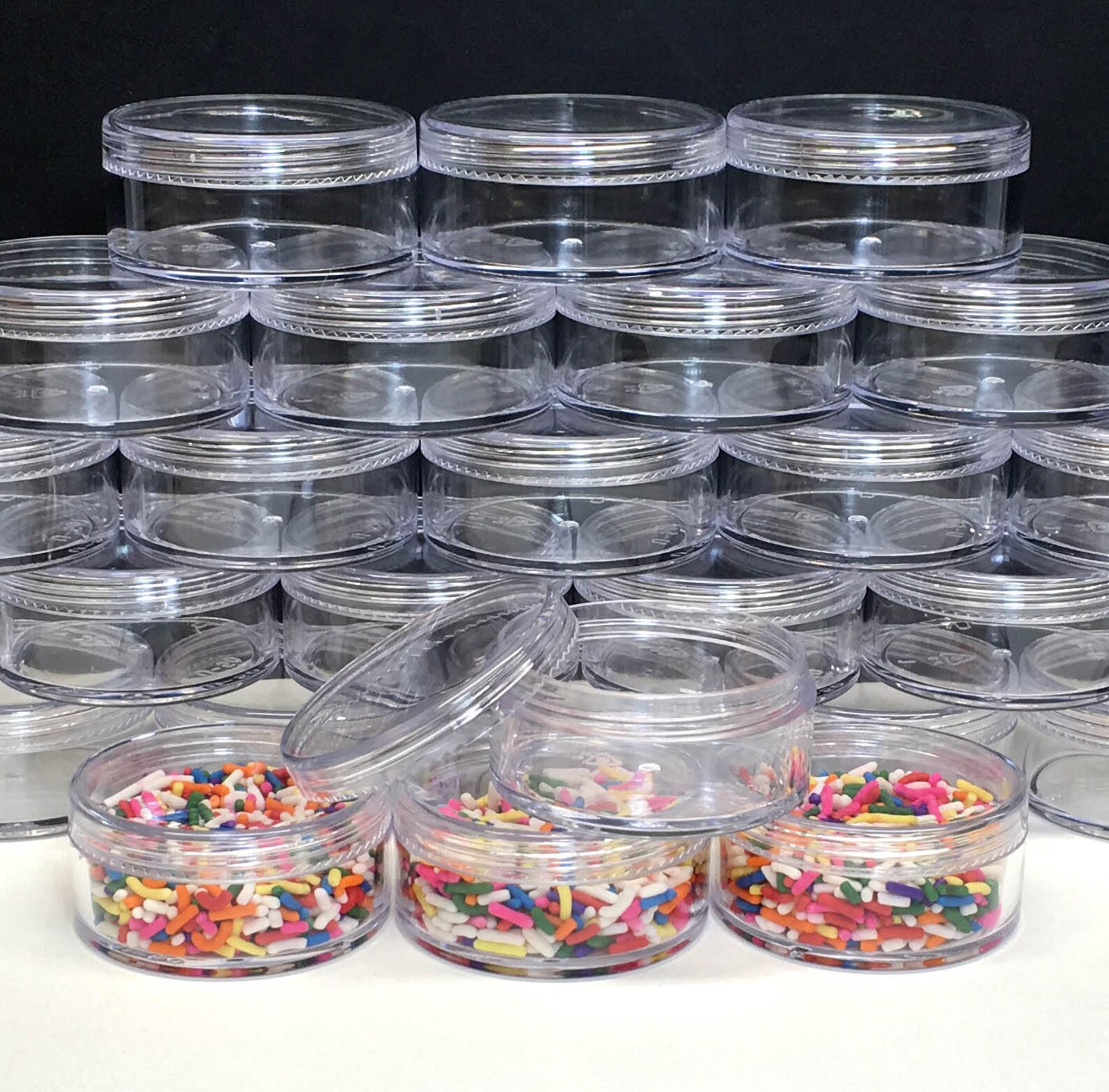 Cosmetic Jars With Sifter & Powder Puffs Option Plastic Beauty Etsy
