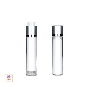 Airless Pump Bottles Twist Up Style Acrylic Serum Facial Treatment Empty Bottles 50 Ml White (2 Bottles) 3550-2