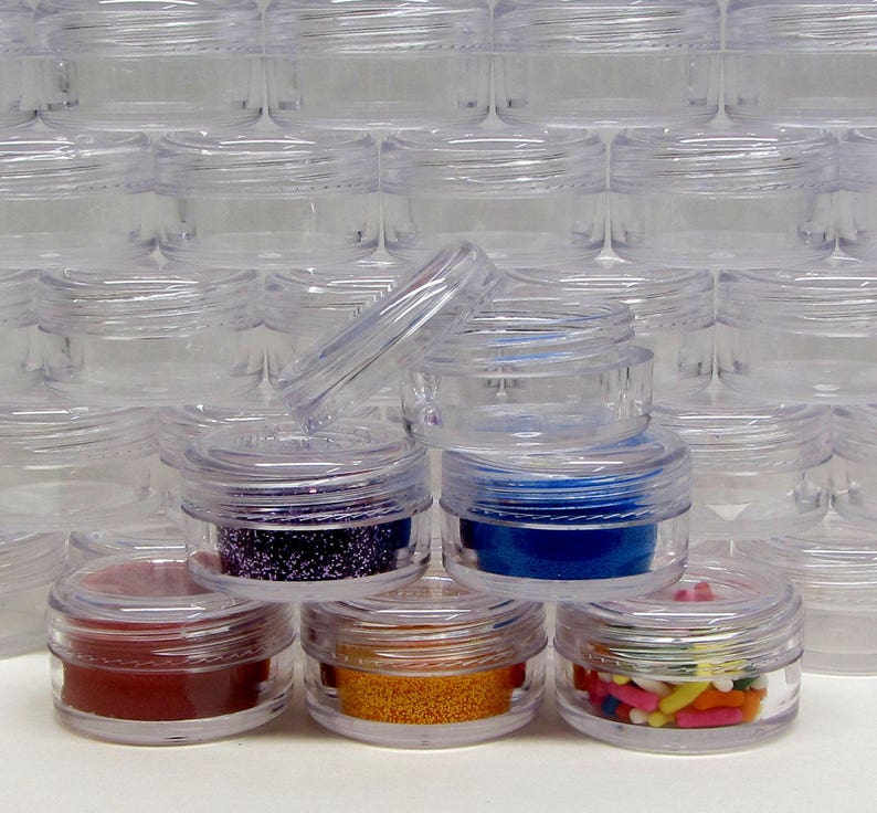 100 Small Cosmetic Makeup Jars Plastic Empty Sample Beauty Etsy
