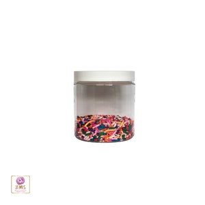 Cosmetic Jars Plastic PET Straight Sided Beauty Containers 8 oz. White Lid (2 Jars) 9361-2