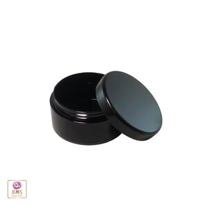 Cosmetic Containers Black Beauty Makeup Storage Jars Loose Powder Glitter Pot 30 Gram 30 Ml Black Lid (5 Jars) 3838-5