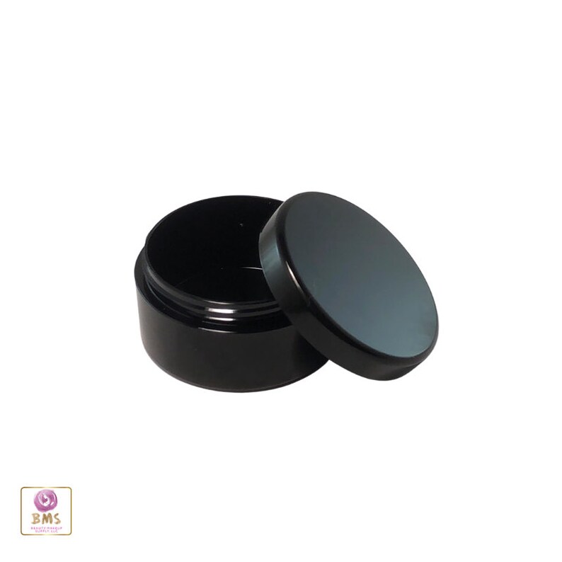 Cosmetic Containers Black Beauty Makeup Storage Jars Loose Powder Glitter Pot 30 Gram 30 Ml Black Lid (5 Jars) 3838-5