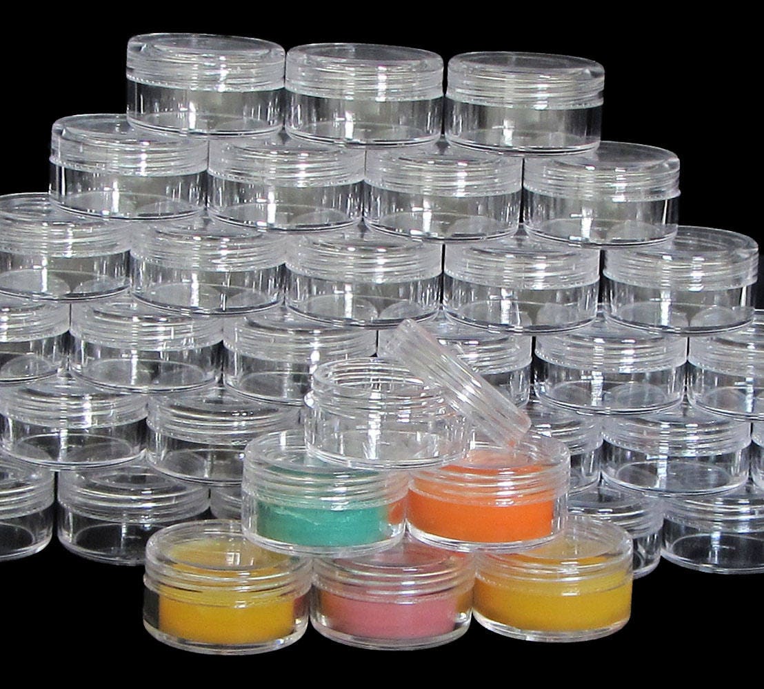5 Empty Lip Balm Beauty Containers Plastic Cosmetic Jars DIY Etsy