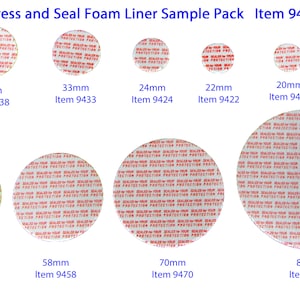 Press and Seal Foam Liners Tamper Proof Pressure Sensitive Beauty Container Sealer (Sample Pack)  9401