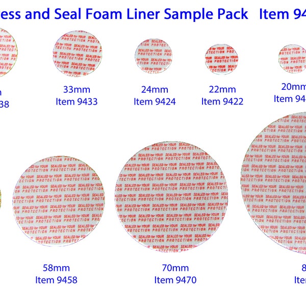 Press and Seal Foam Liners Tamper Proof Pressure Sensitive Beauty Container Sealer (Sample Pack)  9401