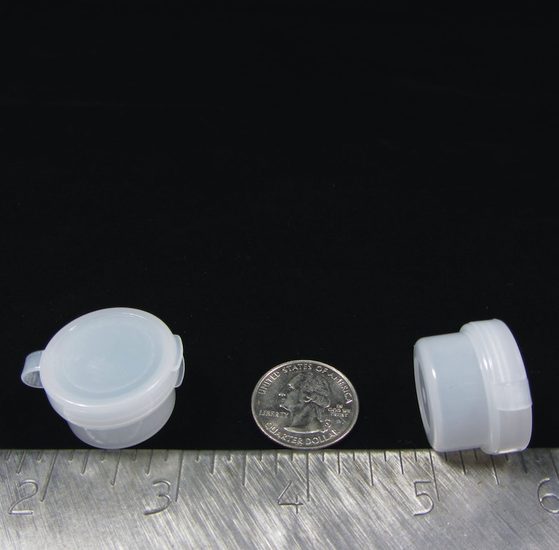 25 Small Plastic Flip Top Beauty Containers Empty Hinged Etsy