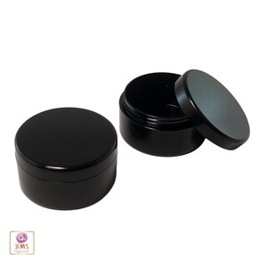Cosmetic Containers Black Beauty Makeup Storage Jars Loose Powder Glitter Pot 30 Gram 30 Ml Black Lid (5 Jars) 3838-5