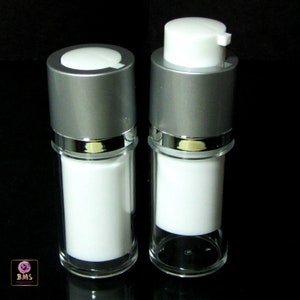 Airless Pump Bottles Twist Up Style Acrylic Serum Facial Treatment Empty Bottles 15 Ml 0.5 oz.  (2 Bottles) 3515-2