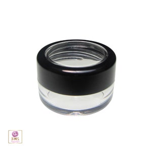Cosmetic Sample Jars Empty Plastic Beauty Lip Balm Containers 5 Gram Black Trim Acrylic Lids 50 Jars 5015-50 image 2