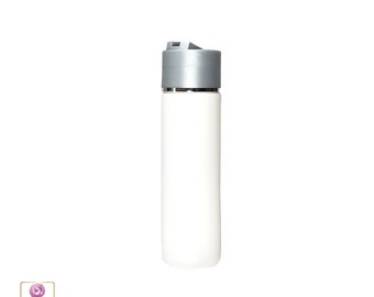 Plastic Bottles PE Squeeze Bottles with Grey Disc Top Cap 200ml White (3 Bottles) 9736-3