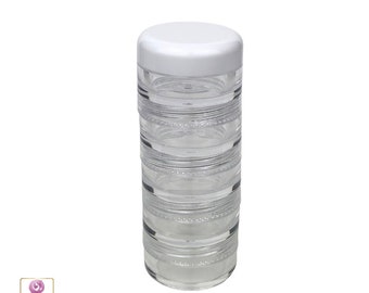 Cosmetic Jars Stackable Beauty Makeup Craft Containers Nail Art Storage 5 Gram 5 Ml (1 Stack) 3216-1