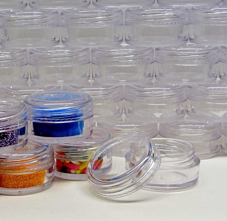 Small Cosmetic Jars Plastic Empty Makeup Sample Beauty Etsy