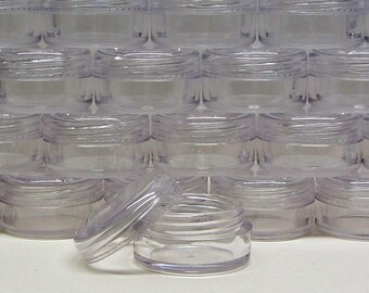 500 Wholesale Craft Jars Cosmetic Beauty Containers Makeup Lip Balm Eye Shadow Pots- 5 Gram (Clear Cap) 5014-500 | FREE US Shipping