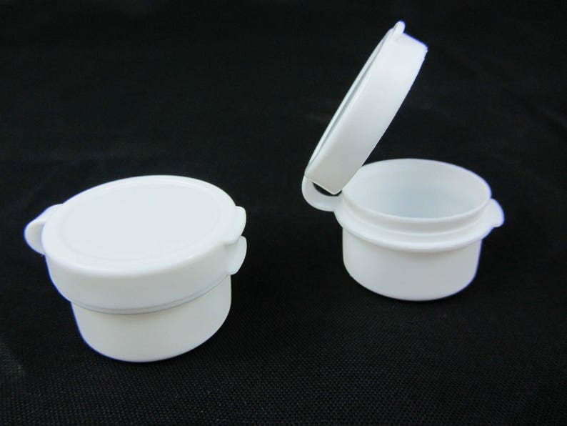 100 Cosmetic Jars Plastic Hinged Flip Top Beauty Containers w/ Etsy