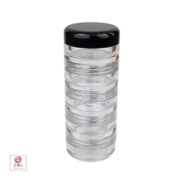 Cosmetic Jars Stackable Beauty Makeup Craft Containers 5 Gram 5 Ml (1 Stack) 3218-1