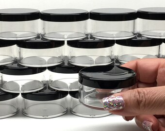 Cosmetic Jars Beauty Makeup Supply Loose Powder Containers DIY Packaging 30 Gram Black Lid (50 Jars) 3063-50