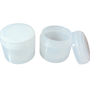 Cosmetic Jars Double Wall Plastic Beauty Containers with Lined Dome Cap 60 Ml 2 oz. Natural (2 Jars) 9322-2