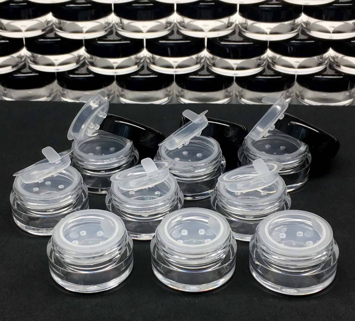 Cosmetic Sifter Jars Empty Plastic Sample Containers Eyeshadow Etsy