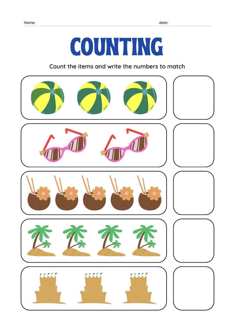 Counting Numbers - Etsy