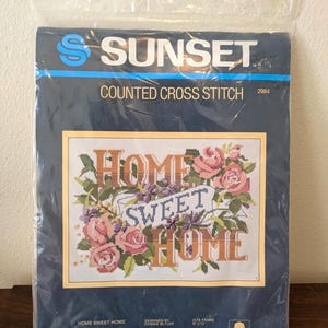 ヴィンテージ クロスステッチキット サンセット「Home Sweet Home」ローズパターン 2984 NOS