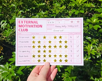 Adult Star Chart, Weekly Habit & Goal Tracker, Retro Motivation Tool (Digital Download)