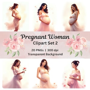 Mulher grávida clipart maternidade png pacote ilustração de gravidez sonhadora clipart de futura mamãe gráficos de chá de bebê convite de revelação de gênero