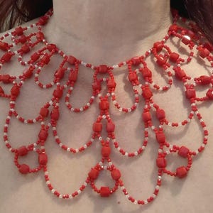 Scarlet Queen – Red Glass Statement Necklace – Handmade One-of-a-Kind Jewelry