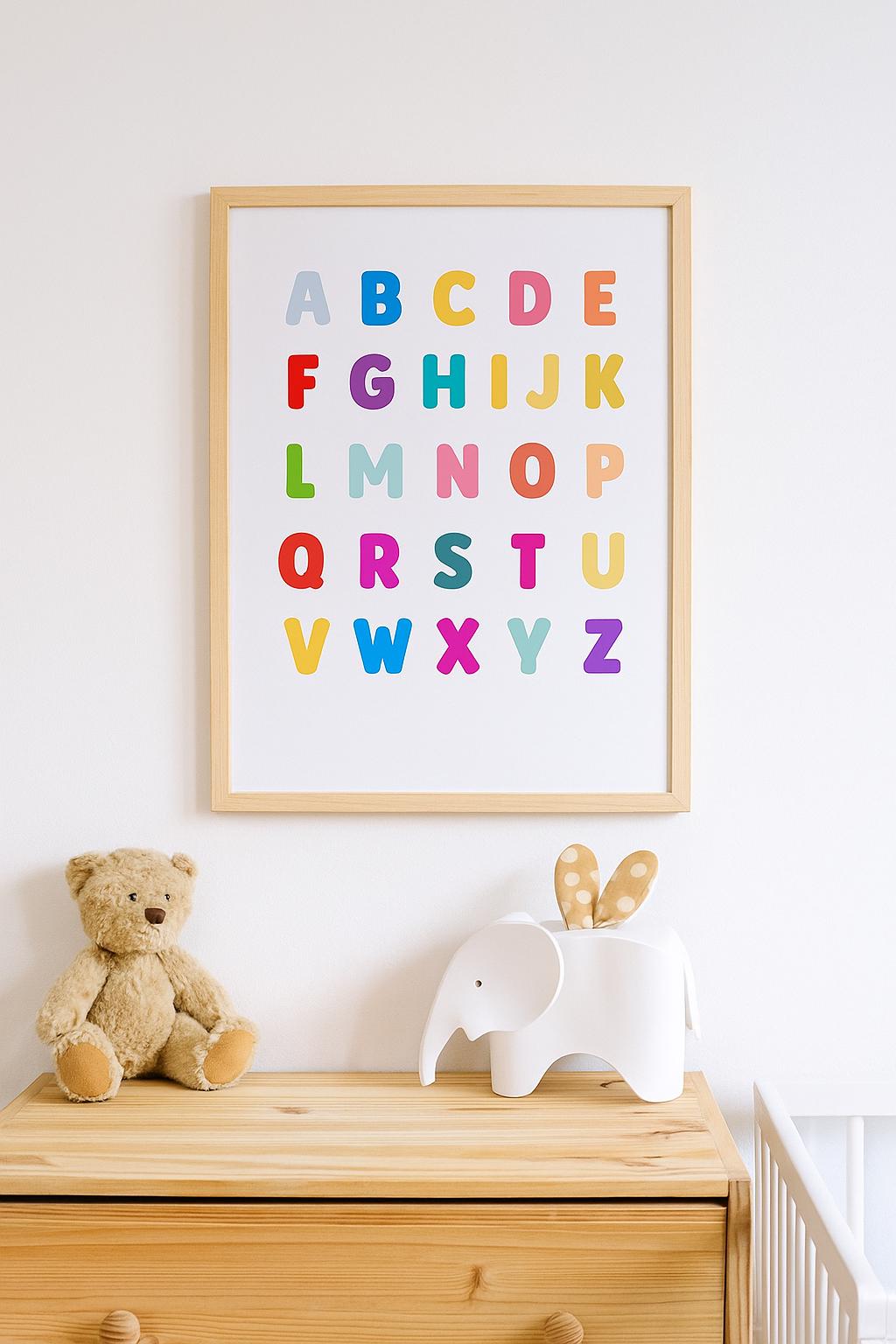 Pastel Alphabet Print - Kids Educational Wall Art - Nursery/playroom ...
