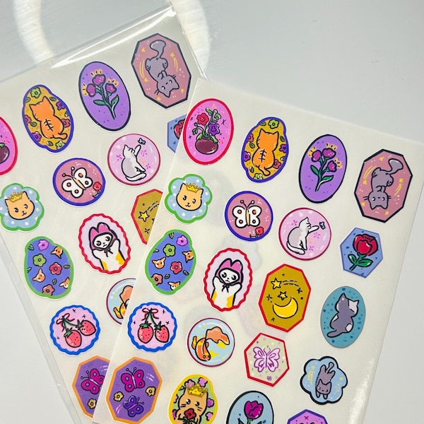 Kawaii Sticker Sheet –  Planner Journal Decor