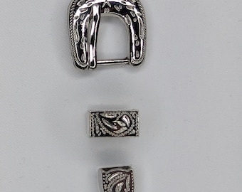 Hebilla para sombrero - 3/8" - Plateada - Estilo Western 2