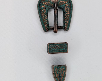 Hebilla para sombrero de 3/8" - Cobre antiguo - Astas