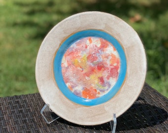 Marbled Handmade Dinner Plate-Ceramic Dinner Plate-Pottery Dinner Plate-Modern Plate-Handmade Dinnerware-Modern Tableware