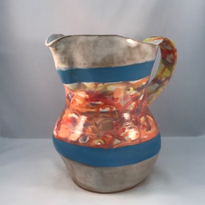 Ceramic Pitcher, Ceramics and Pottery Pitcher, Retro Pitcher, Marbled Pitcher, Water Pitcher, Juice Pitcher