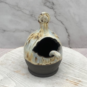 Handmade Stoneware Salt Pig with Spoon: Ceramic Salt Cellar