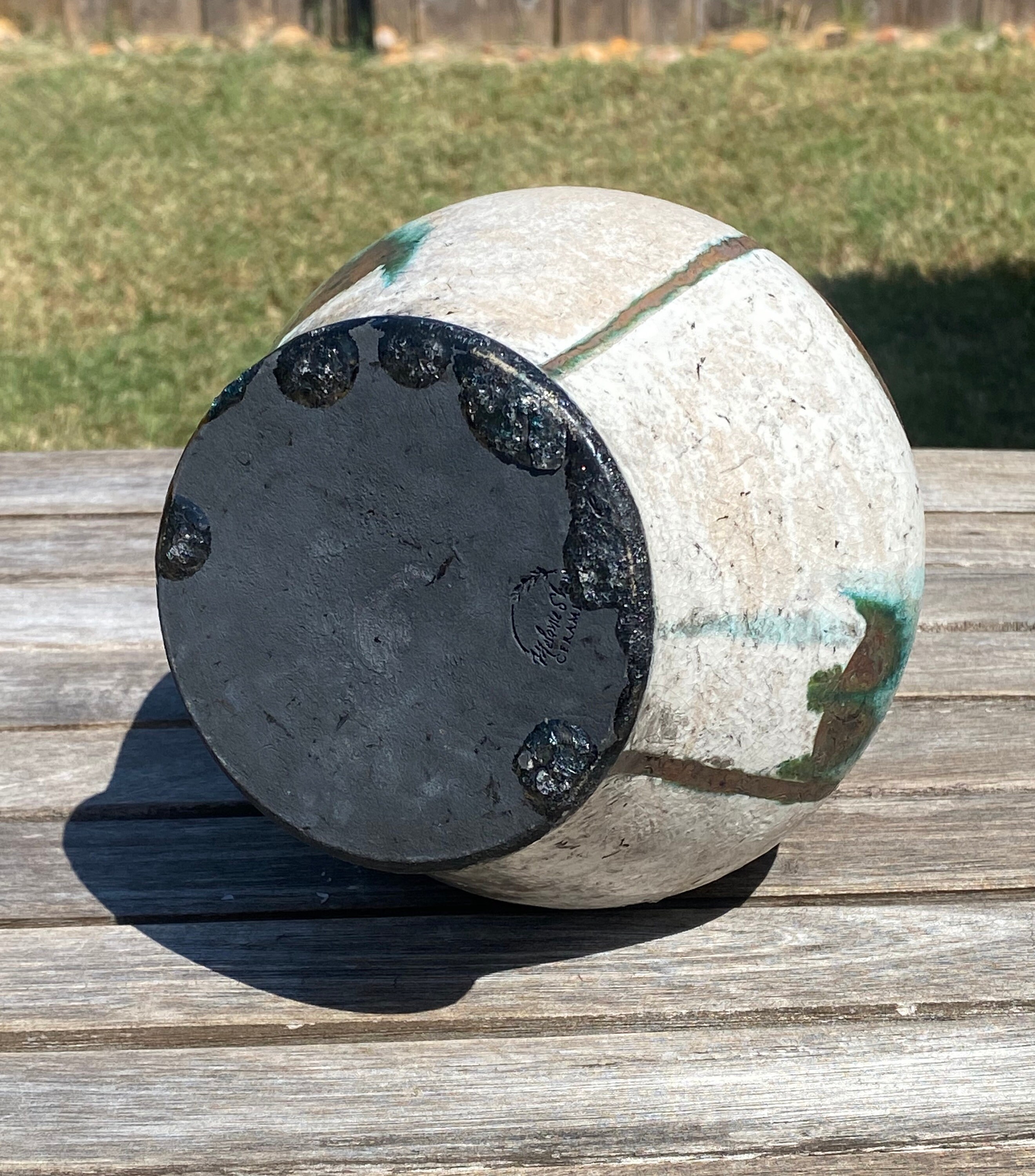 Modern Raku Large Ceramic Vase, Ceramic and Pottery Raku