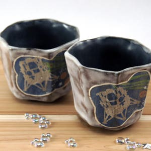 Lunar Lander Ceramic Tumbler: Handmade Pottery Tea Bowl