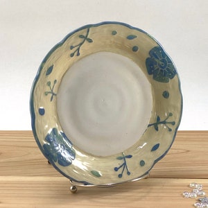 Handmade Floral Sgraffito Dessert Bread Plate, Ceramic Dessert Plate, Pottery Bread Plate, Modern Plate, Handmade Dinnerware